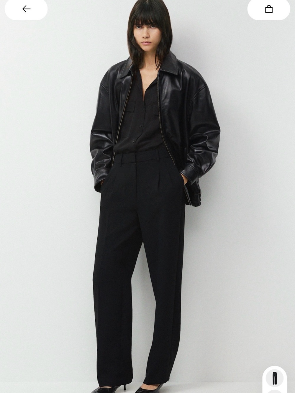 Wilfred Black Wide-Leg Pleated Trousers